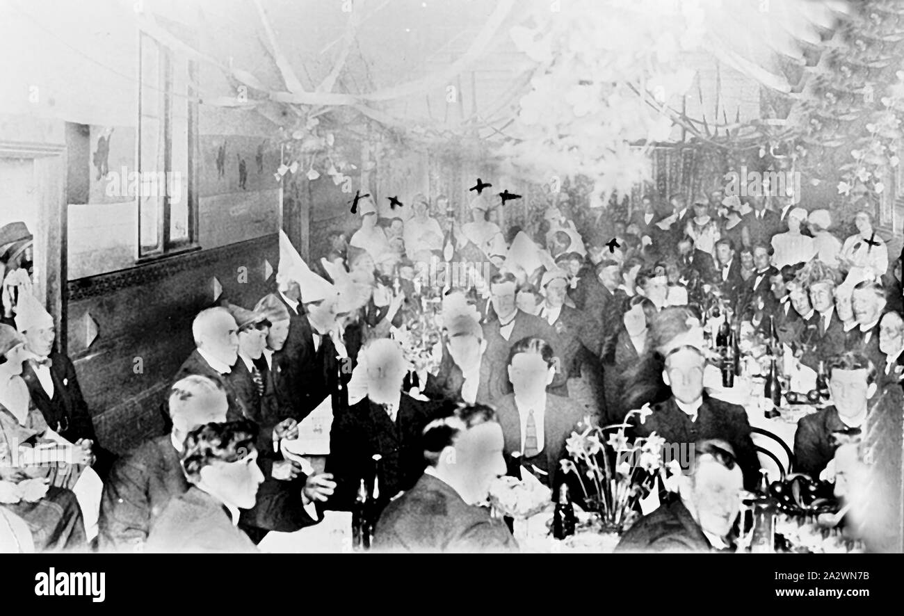 Negative Dinner in the Dereel Hall, Dereel, Victoria, circa 1915, A