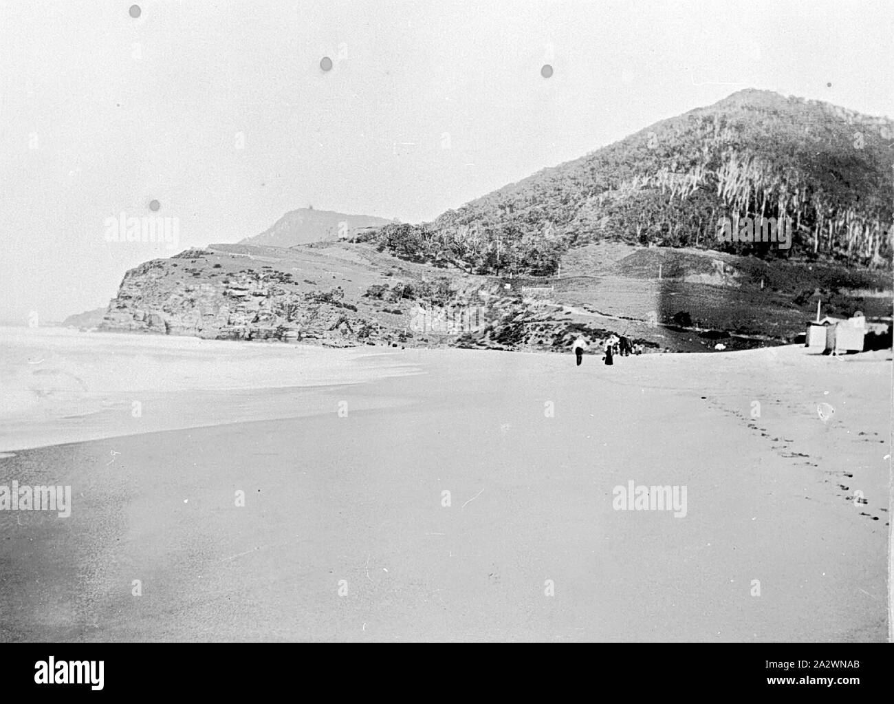 Negative - Stanwell Park Beach, New South Wales, circa 1915, Stanwell Park Beach Stock Photo