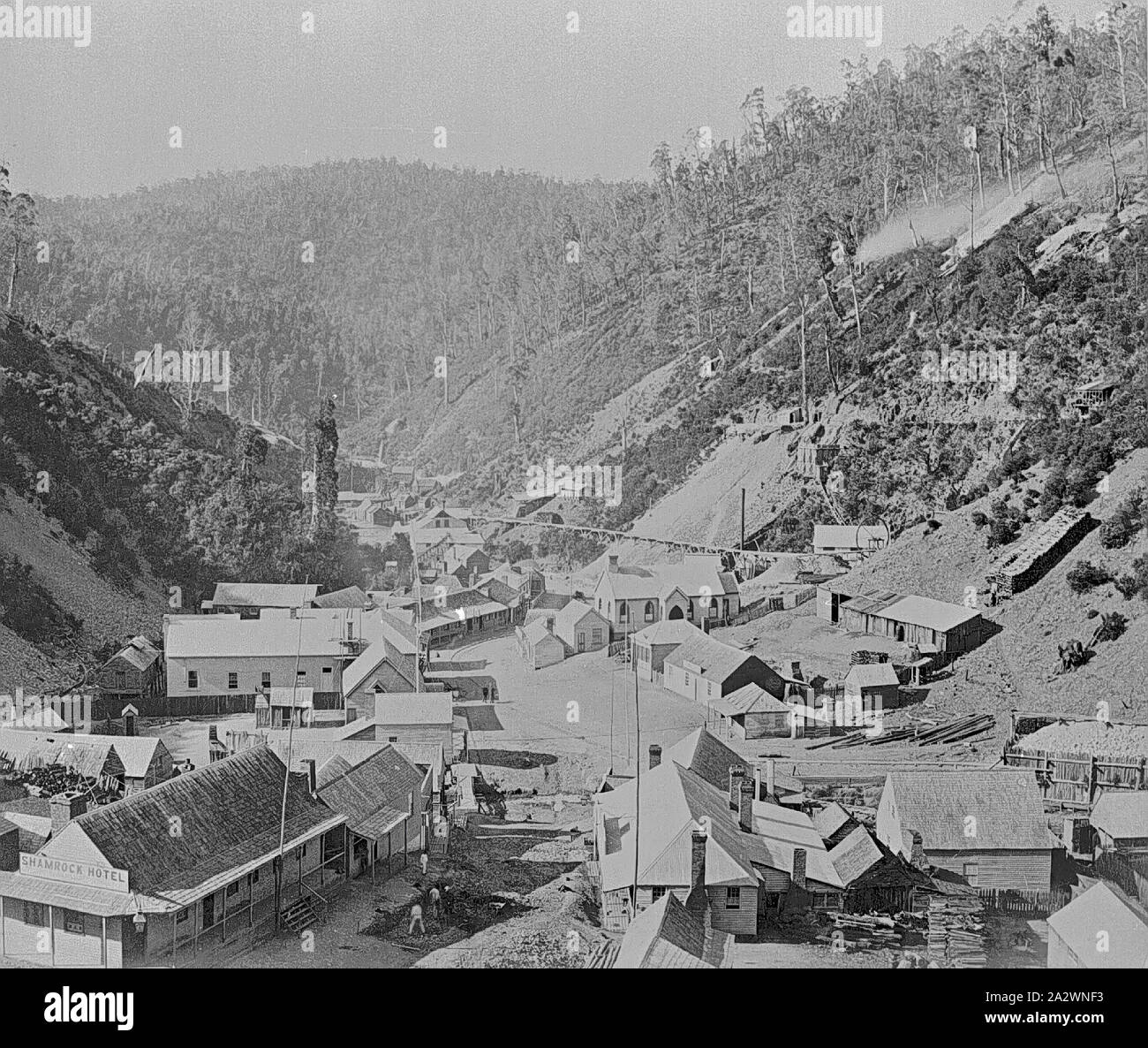 Negative Looking Down on the Township, Walhalla, Victoria, circa 1890