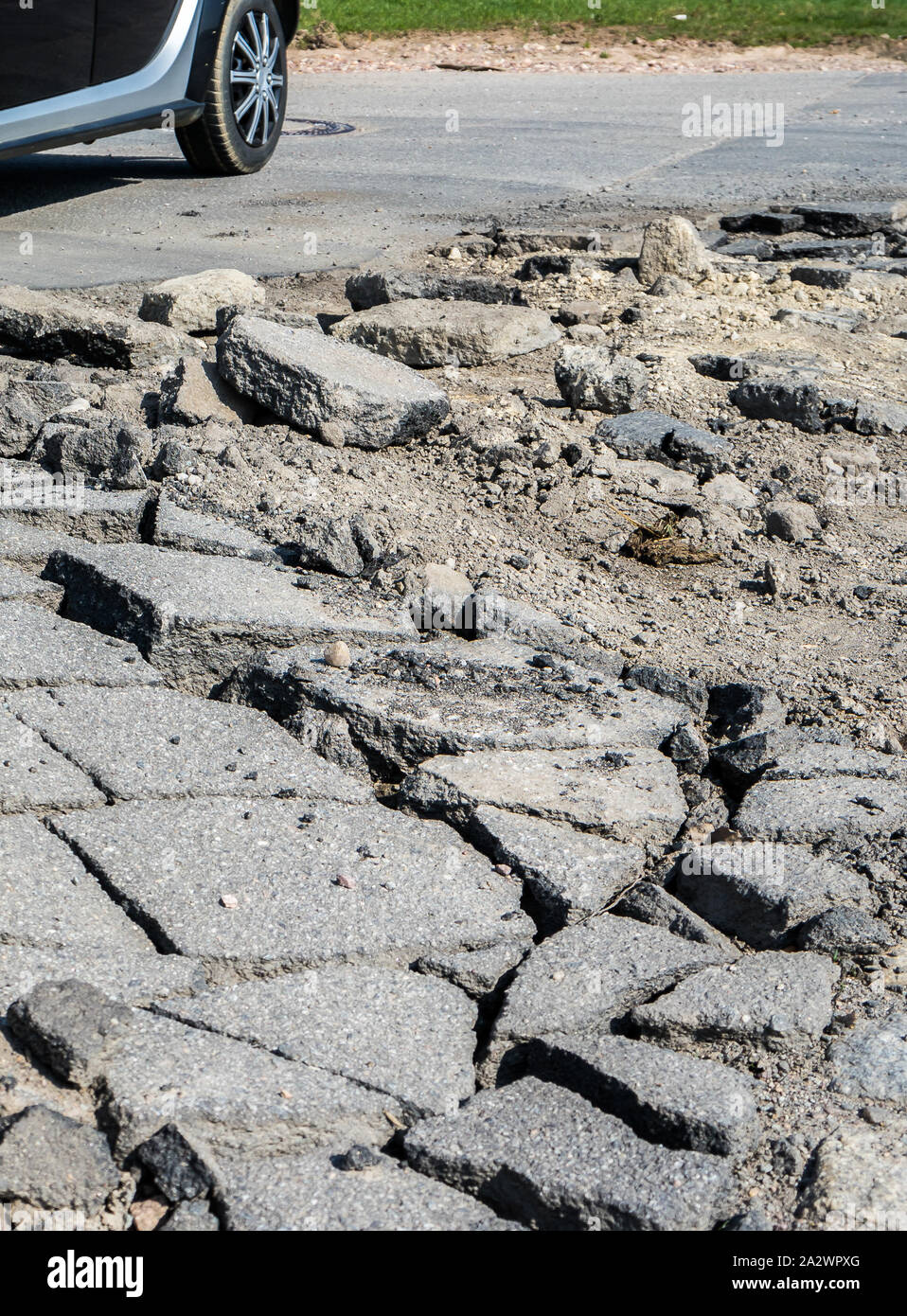 Street damage Asphalt Stock Photo Alamy