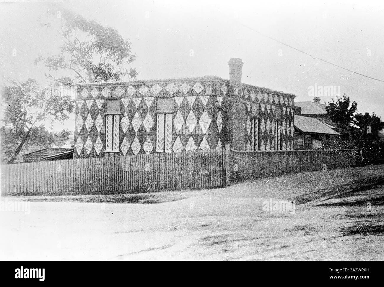 Negative Diamond House, Stawell, Victoria, by Bill Boyd, 1922, Black