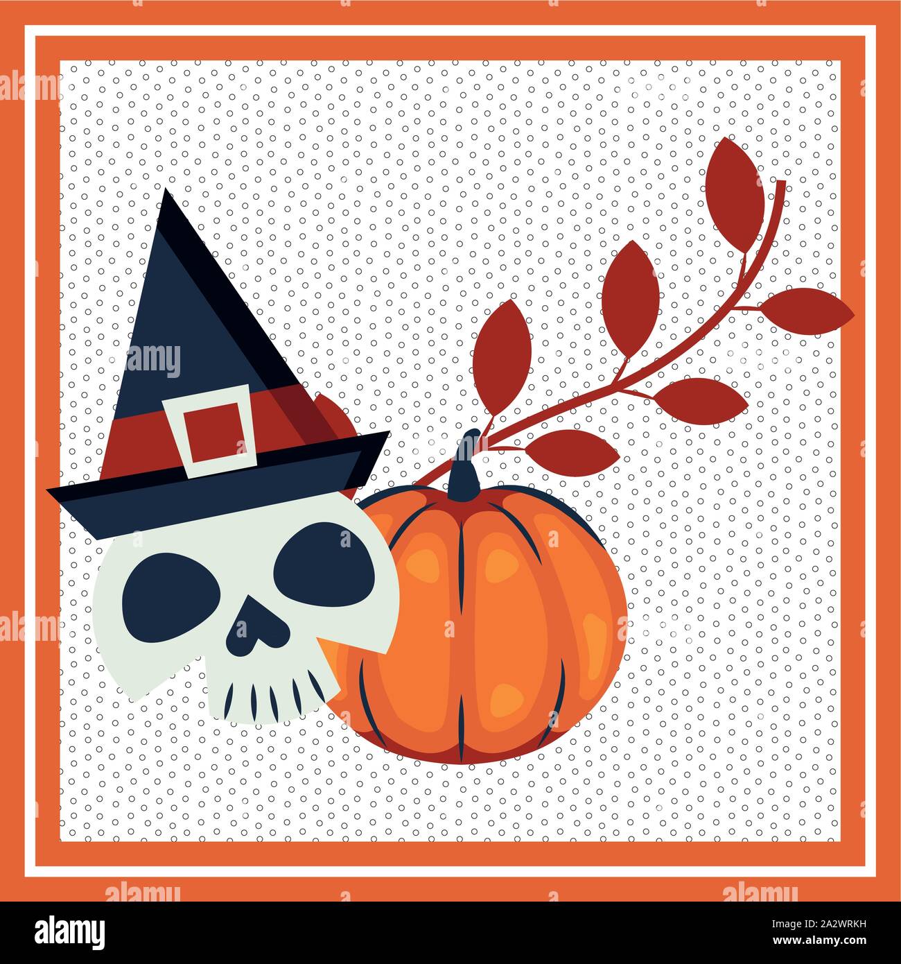 halloween skull with witch hat character Stock Vector Image & Art - Alamy