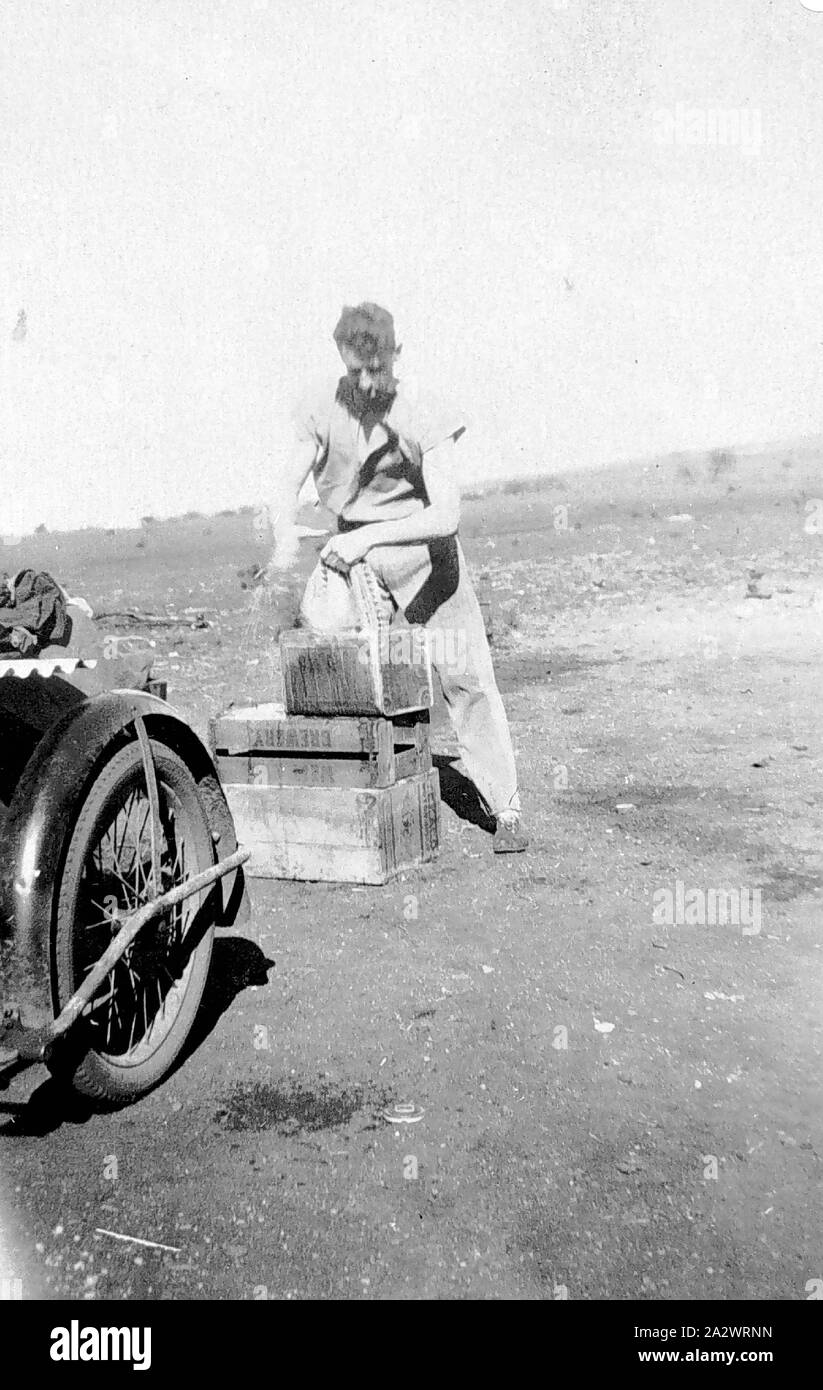 Negative Port Augusta District, South Australia, 1928, A man washing