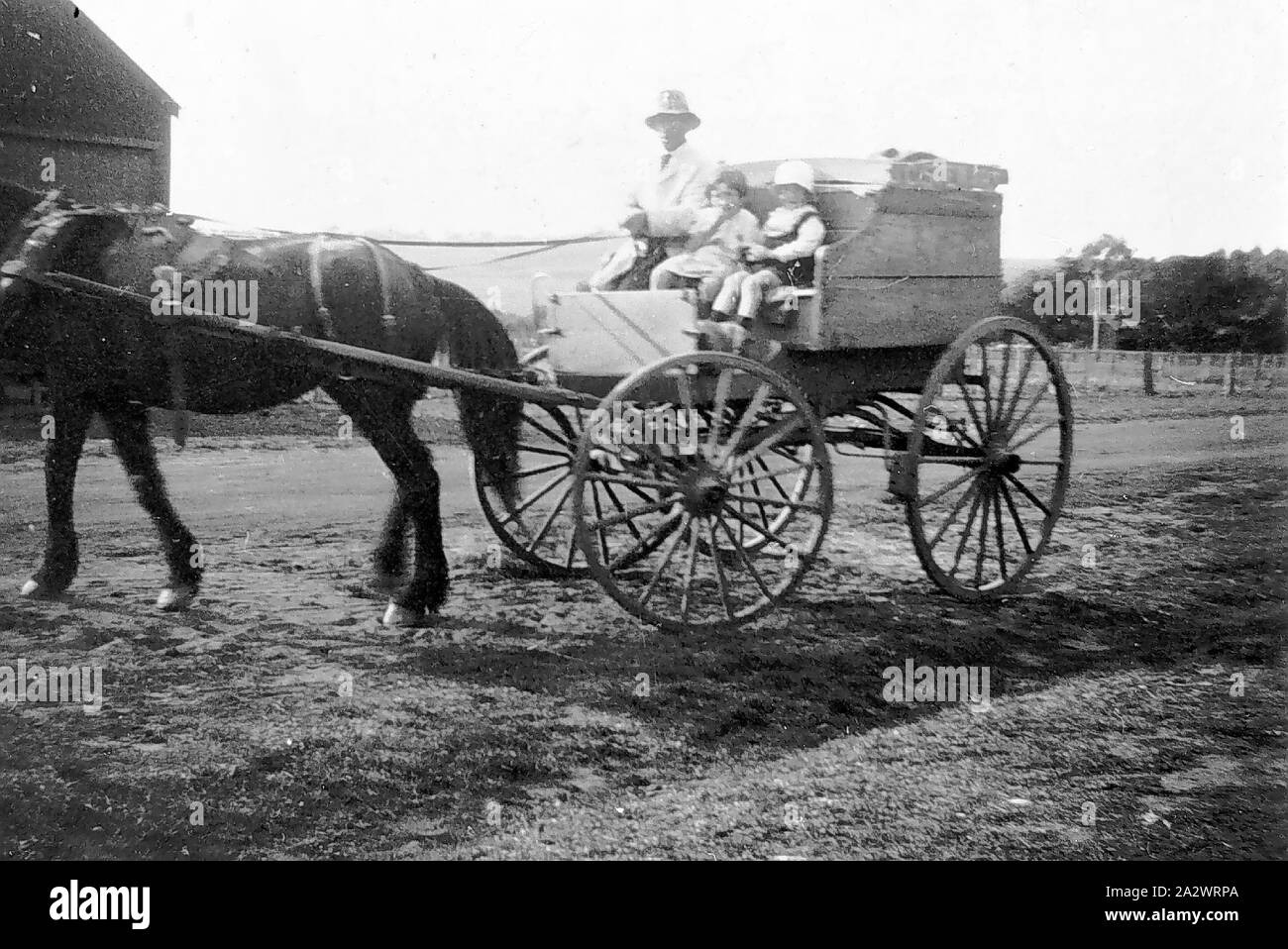 Negative Casterton, Victoria, 1927, J. C. Stewart's bread cart