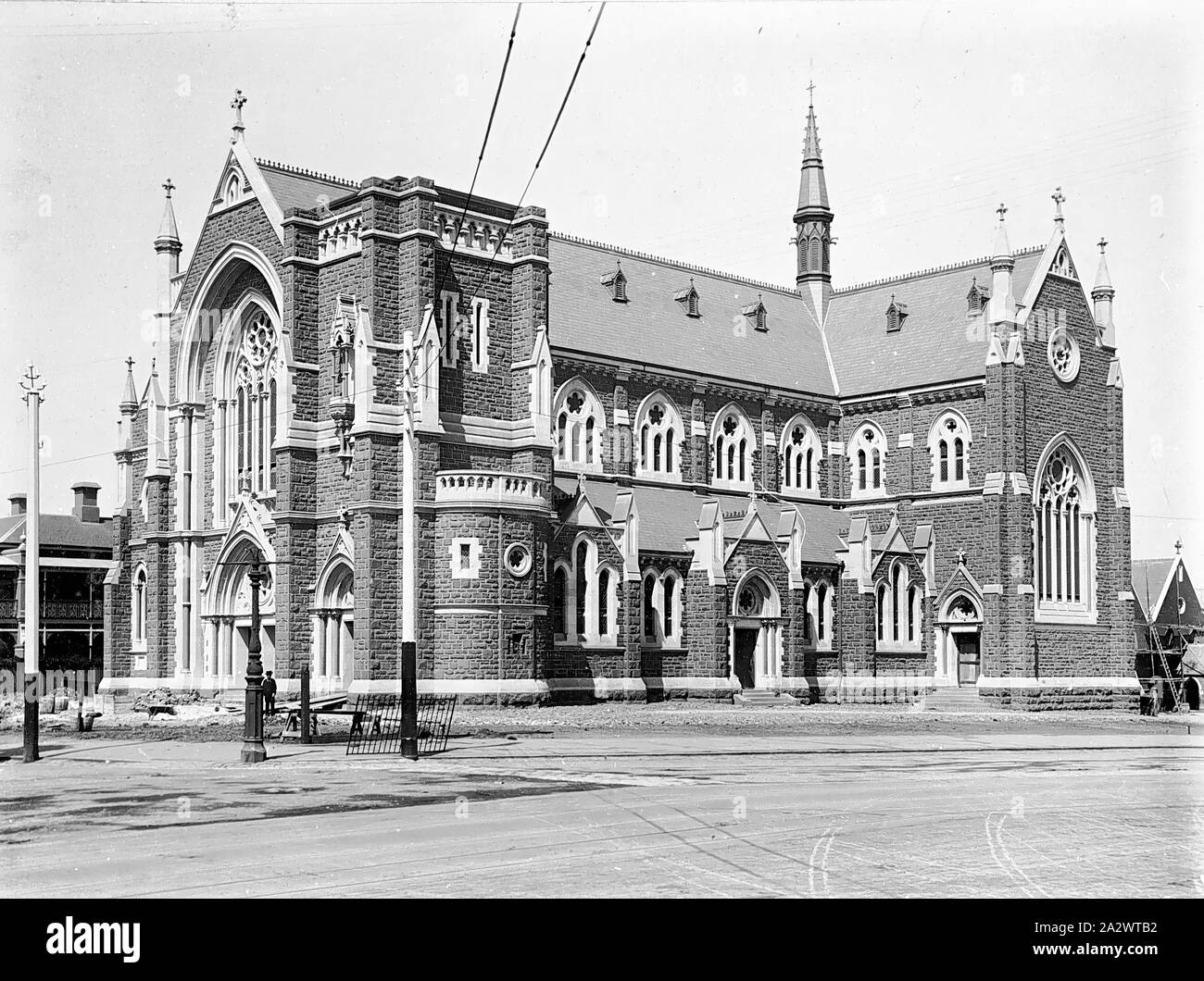 Negative - West Melbourne, Victoria, 1900, St Marys Star of the Sea Church Stock Photo