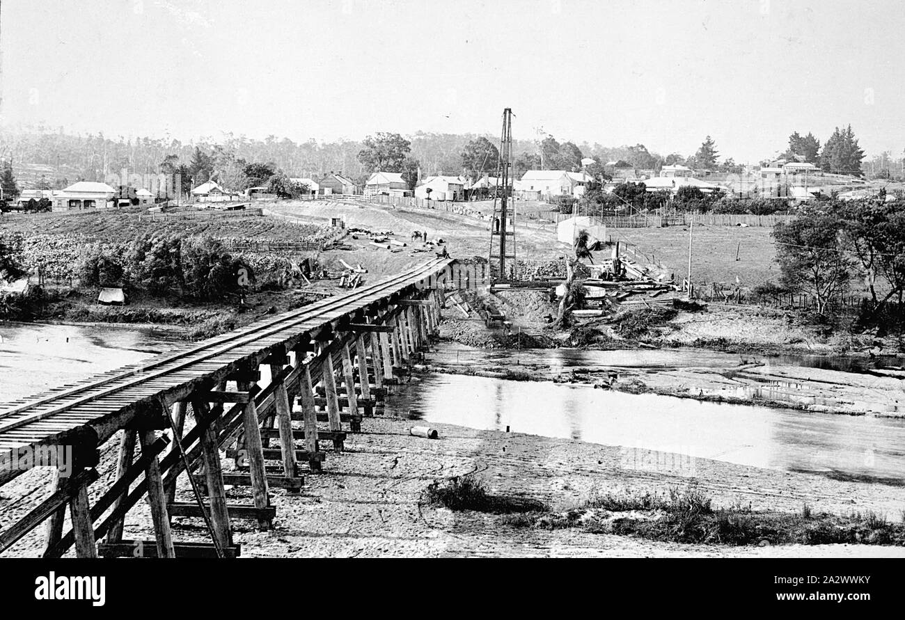 Negative East Gippsland, Victoria, 1914, A trestle bridge