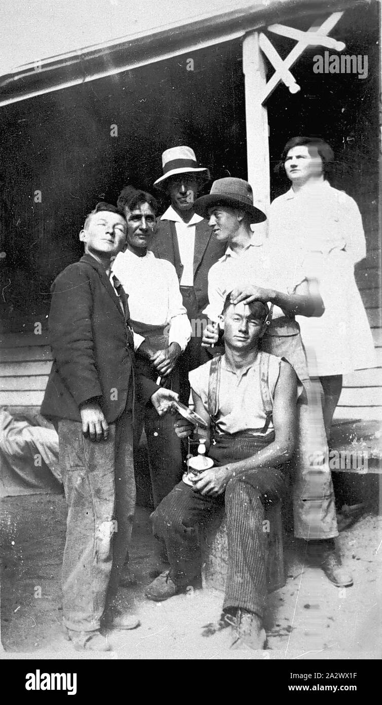 Negative Goroke Victoria Circa 1930 A Group Of Men Watching A