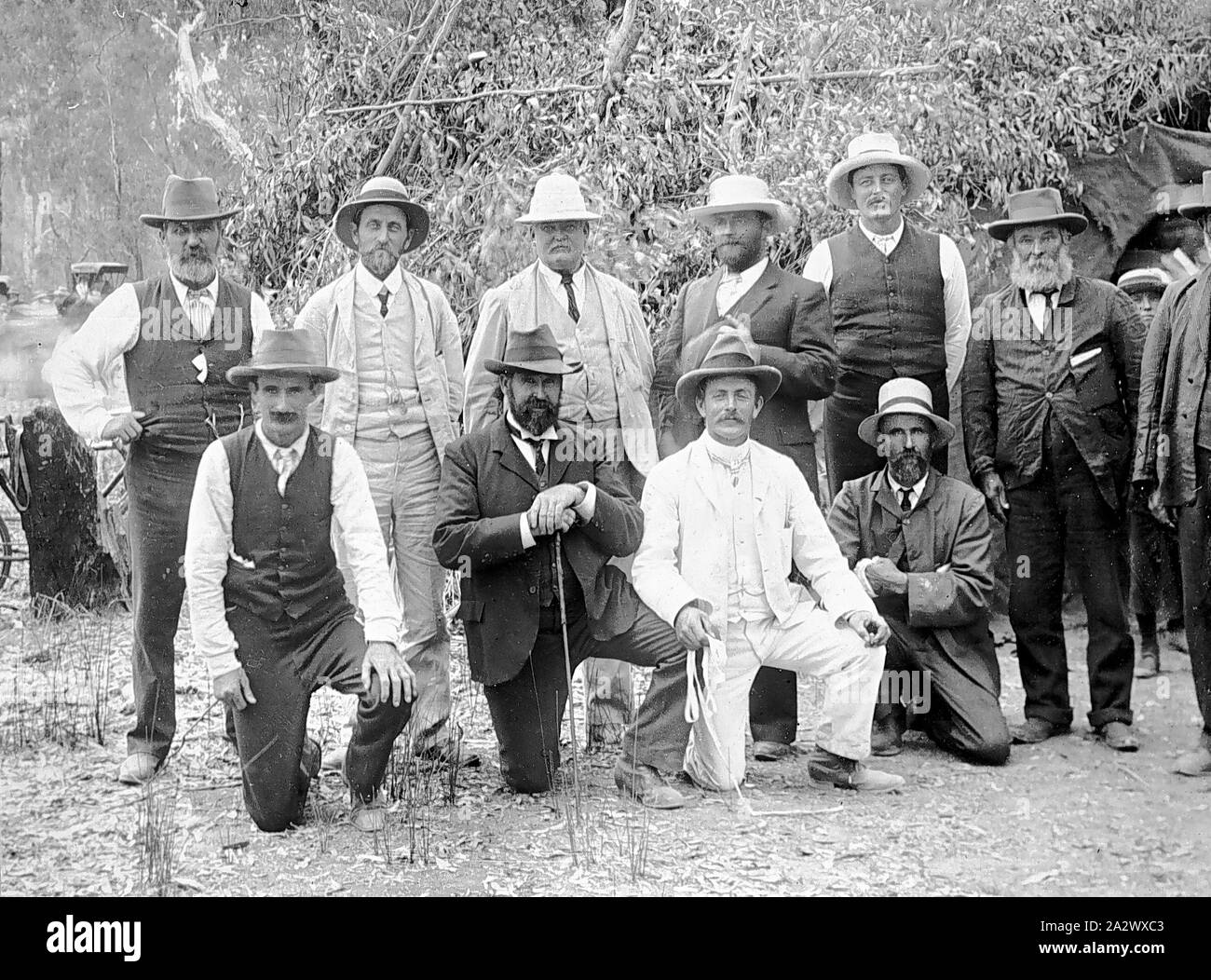 Negative - Victoria (?), circa 1910, A group of men Stock Photo