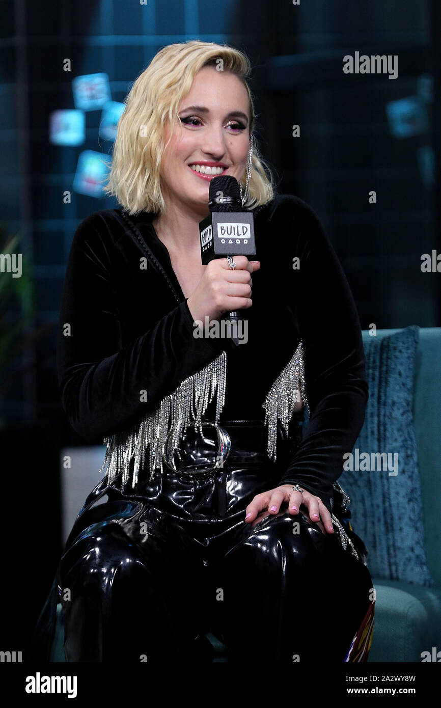 New York, USA. 3 October, 2019. Harley Quinn Smith at the BUILD Speaker Series: Discussing 'Jay and Silent Bob Reboot' and 'Once Upon A Time In Hollywood' at BUILD Studio. Credit: Steve Mack/Alamy Live News Stock Photo