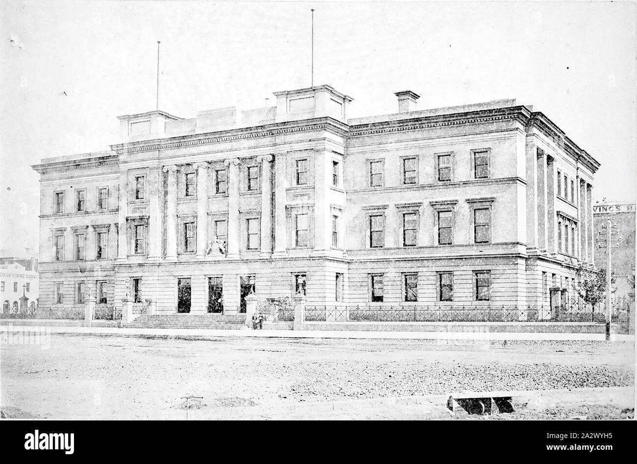 Negative - Melbourne, Victoria, circa 1885, The Customs House Stock Photo