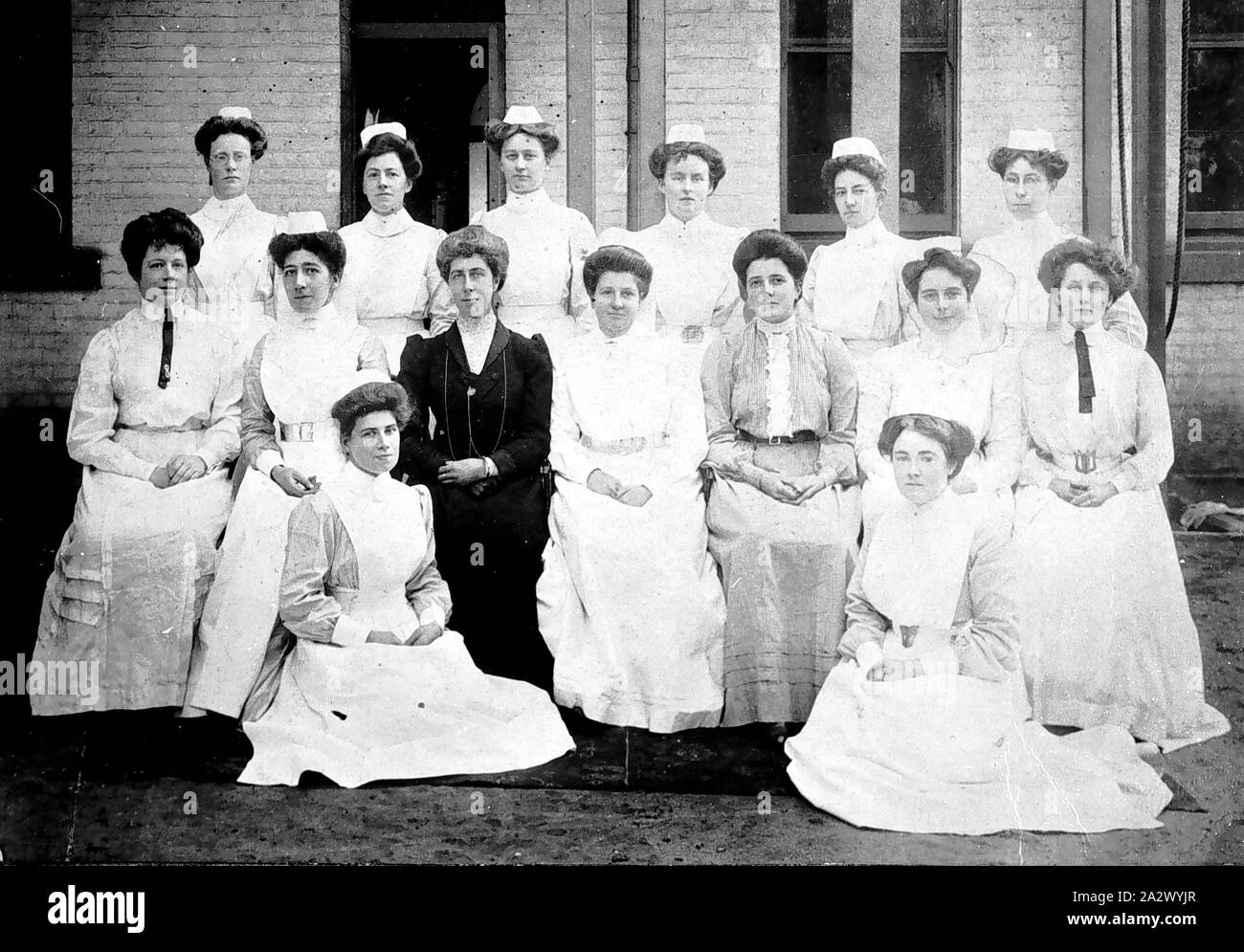 Negative - Melbourne, Victoria, circa 1910, Staff at the Queen Victoria Hospital Stock Photo