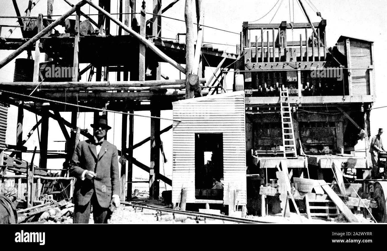 Negative Kalgoorlie, Western Australia, circa 1910, A man standing by