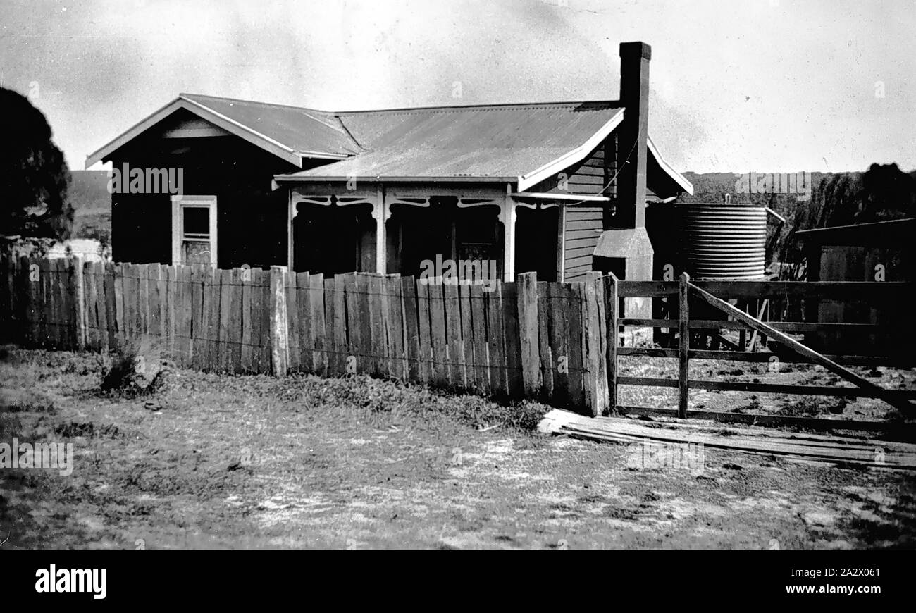Negative Port Campbell, Victoria, circa 1930, A house with a small