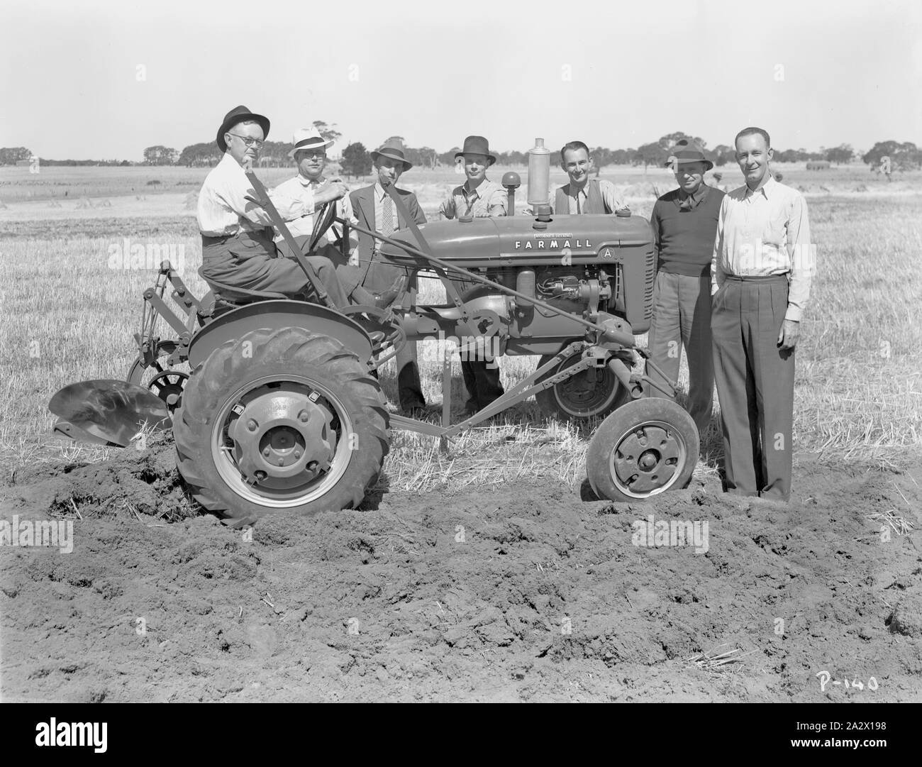 Negative - International Harvester, Hamilton Group with Farmall A