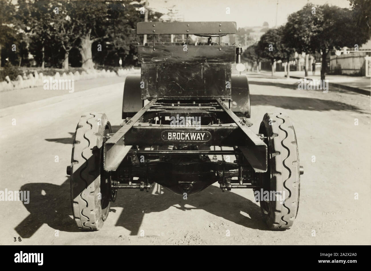 Photograph - Brockway Motors Ltd, Rear View of Brockway Truck, Sydney, New South Wales, circa 1927, Image from a photograph album containing twenty one photographs of motor trucks. The album was used by Brockway Motors Ltd Stock Photo