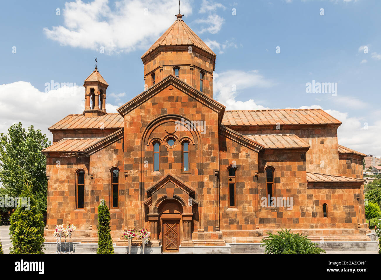 Western Asia,Eurasia,South Caucasus, Republic of Armenia. Yerevan, Nork-Marash district. Exterior view of the Surb Astvatsatsin Church. Stock Photo