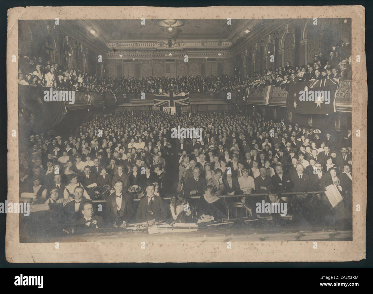 Photograph - Kodak Australasia Limited, Concert Audience, circa 1910s, Black and white photograph of a concert held by Kodak Australasia Limited circa 1910s Stock Photo