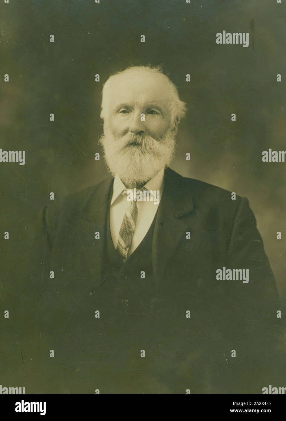 Photograph - Portrait of 'Grandfather Harvey', circa 1920, Portrait of a man, possibly Malachi Harvey. Image is part of a collection of documentary artefacts and trade literature relating to Daniel Harvey Pty. Ltd. agricultural implement manufacturer, Box Hill, Victoria Stock Photo