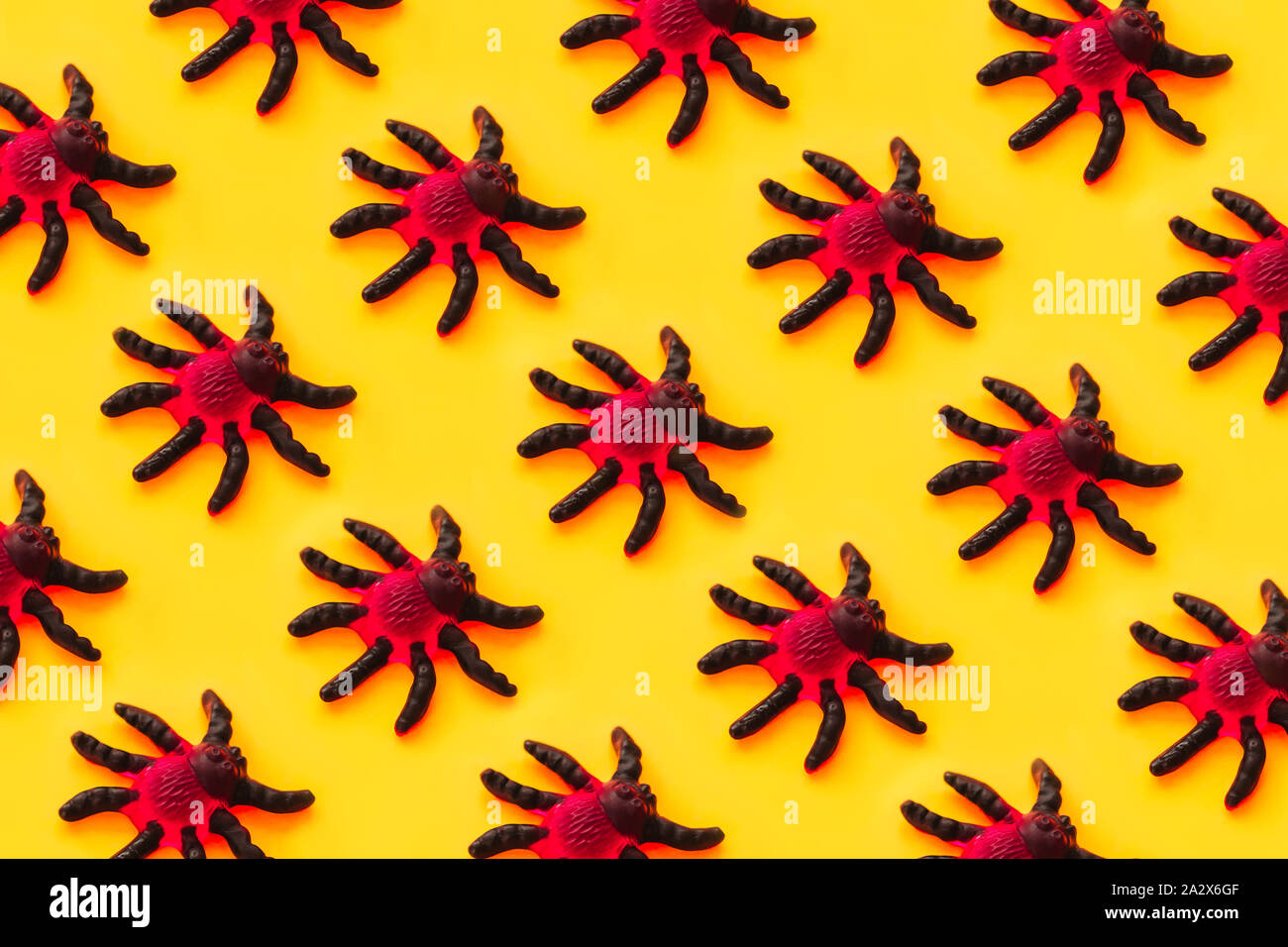 Marmalade spiders seamless pattern crawling up. Halloween concept Stock Photo