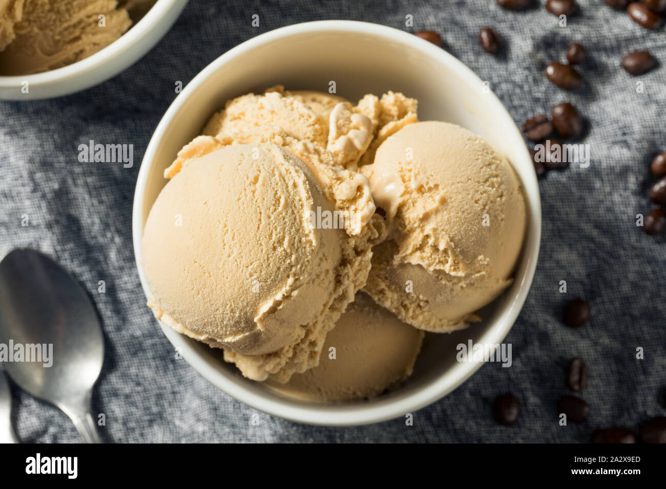 Homemade Coffee Ice Cream Ready to Eat Stock Photo Alamy