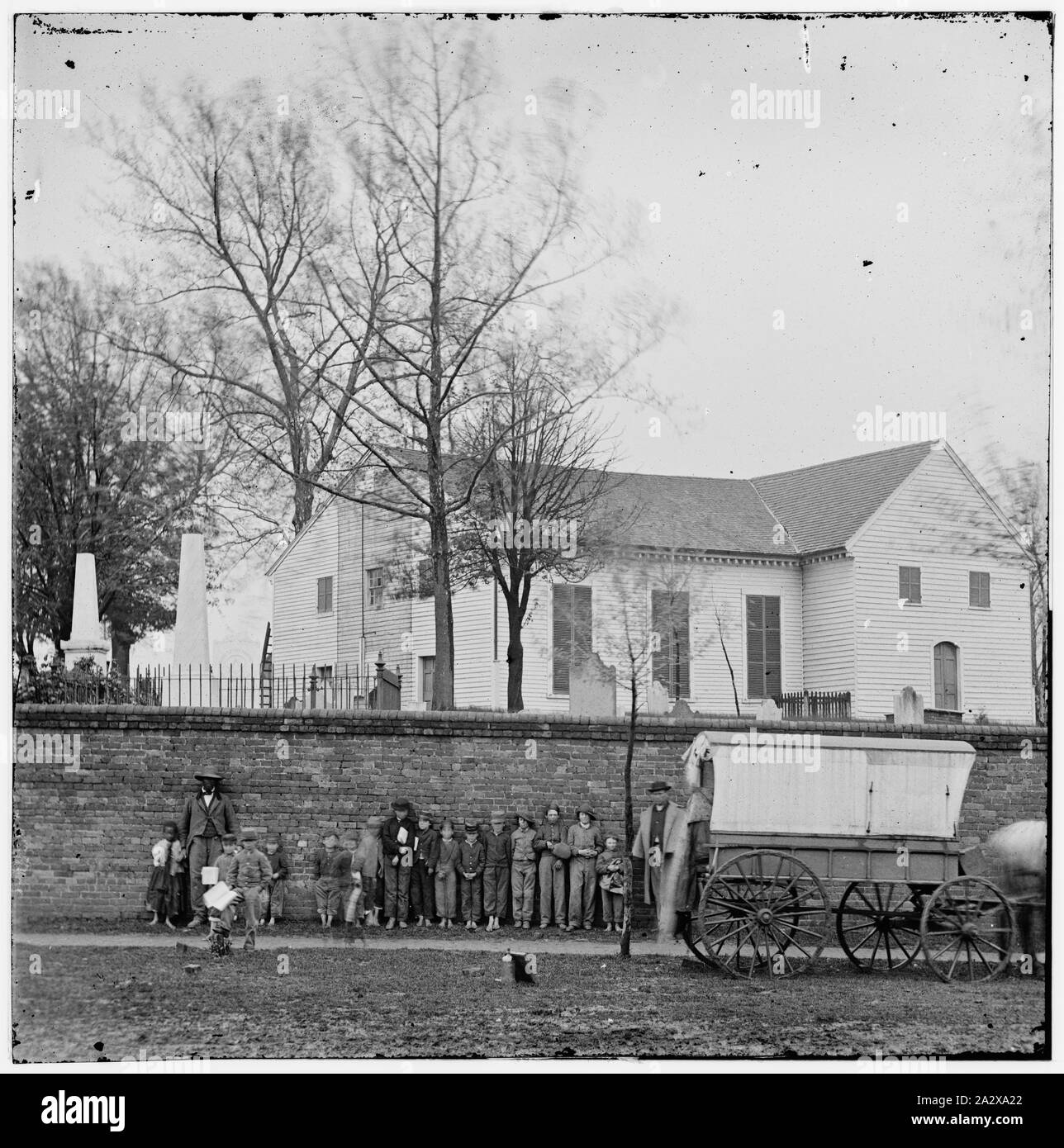 Richmond, Va. St. John's Church and graveyard from street Stock Photo