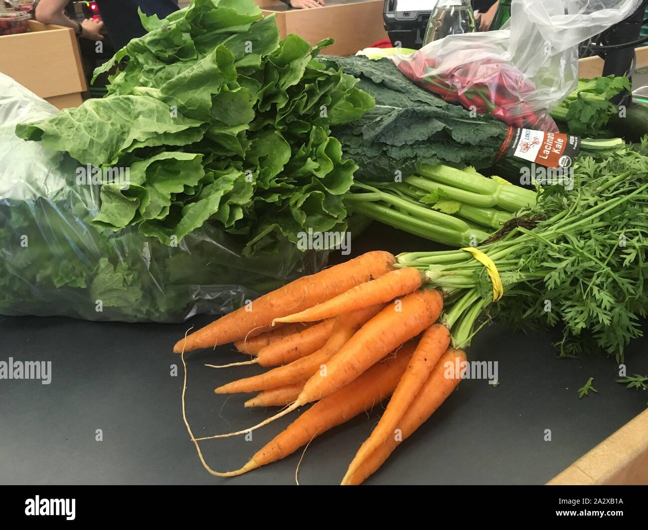 Organic produce, checkout counter, Park Slope Food Coop, Brooklyn, New York Stock Photo Alamy