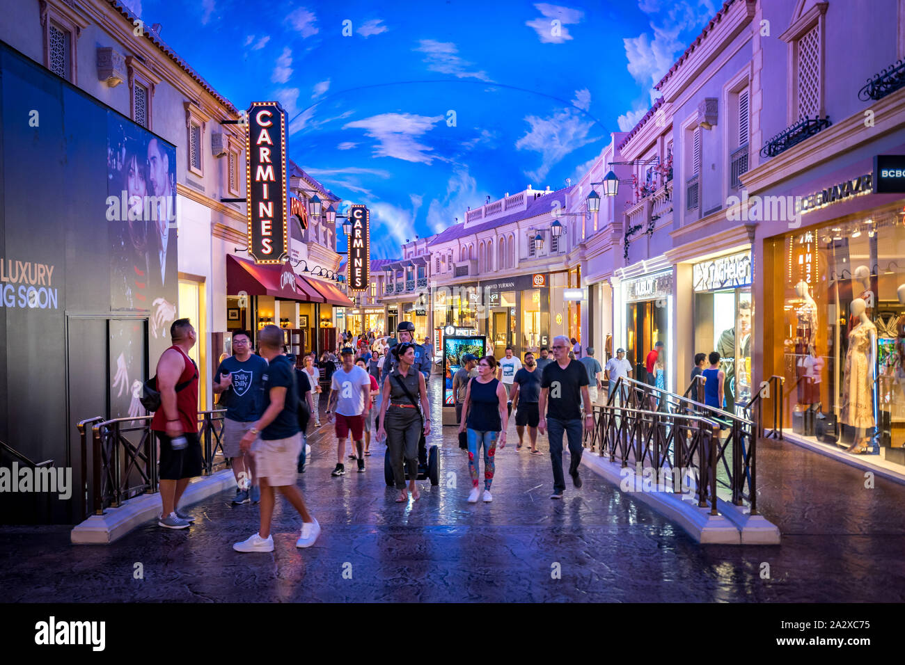 Las Vegas, Nevada, USA - Shopping strip inside the Caesars Palace casino Stock Photo