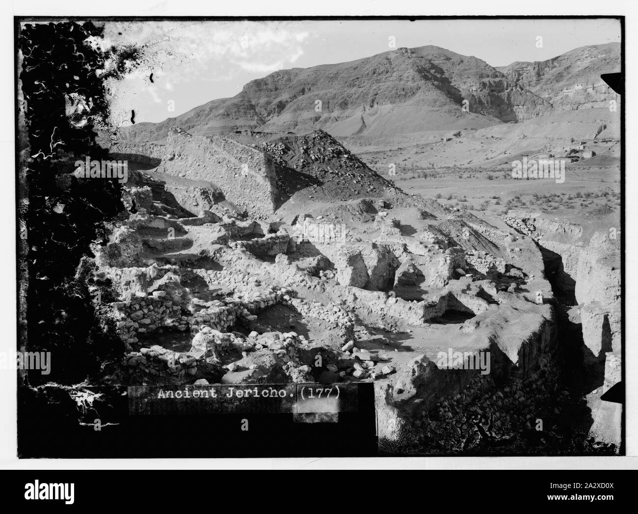 Road to Jericho (ErRiha), etc. Ruins of ancient Jericho Stock Photo