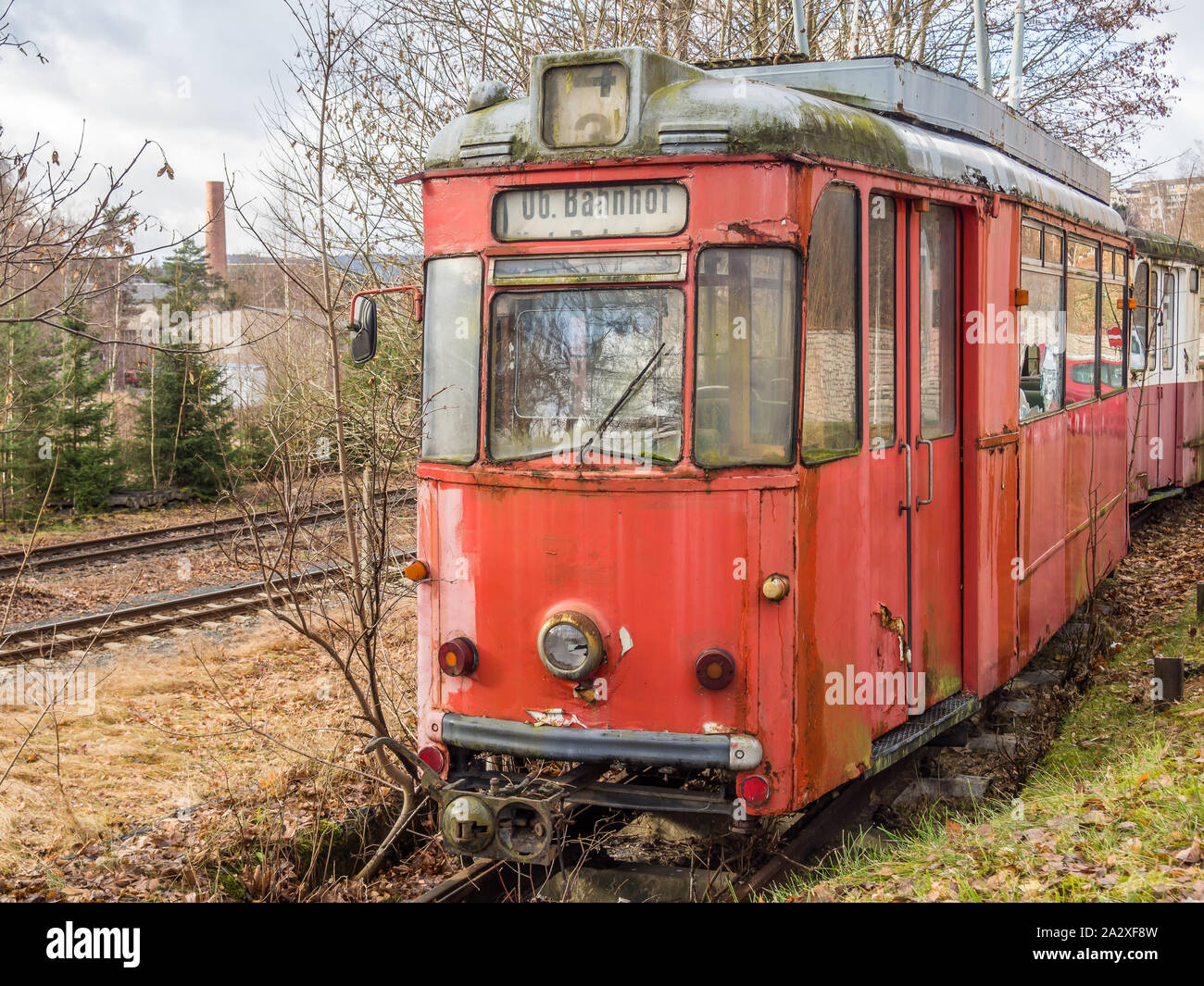 Old GDR tram Stock Photo