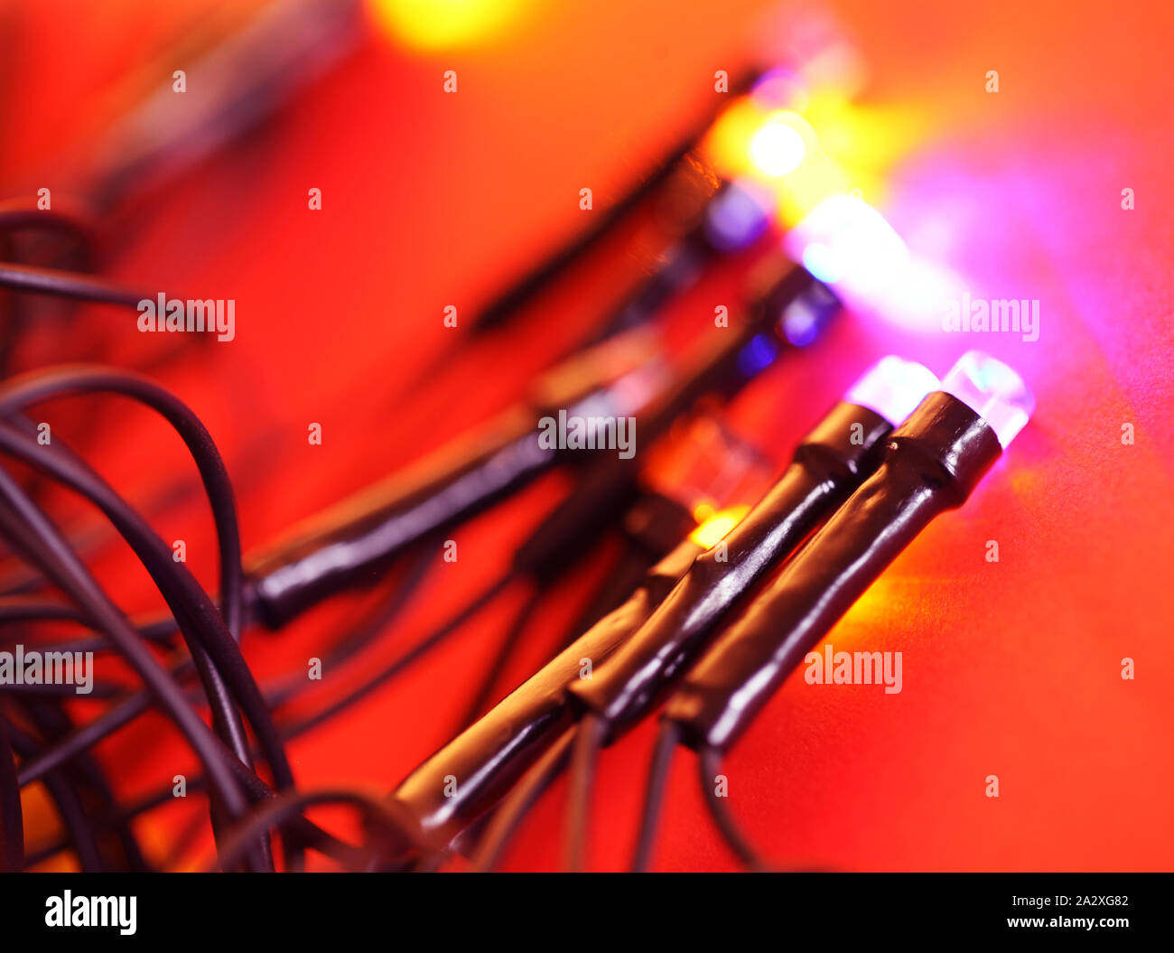 Close up of blinking LED bulbs Stock Photo Alamy