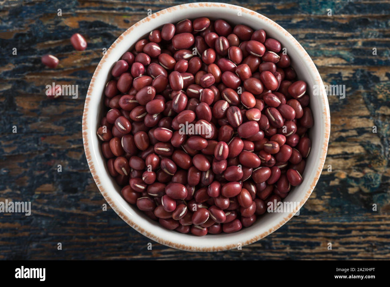 Uncooked Adzuki Beans in a Bowl Stock Photo
