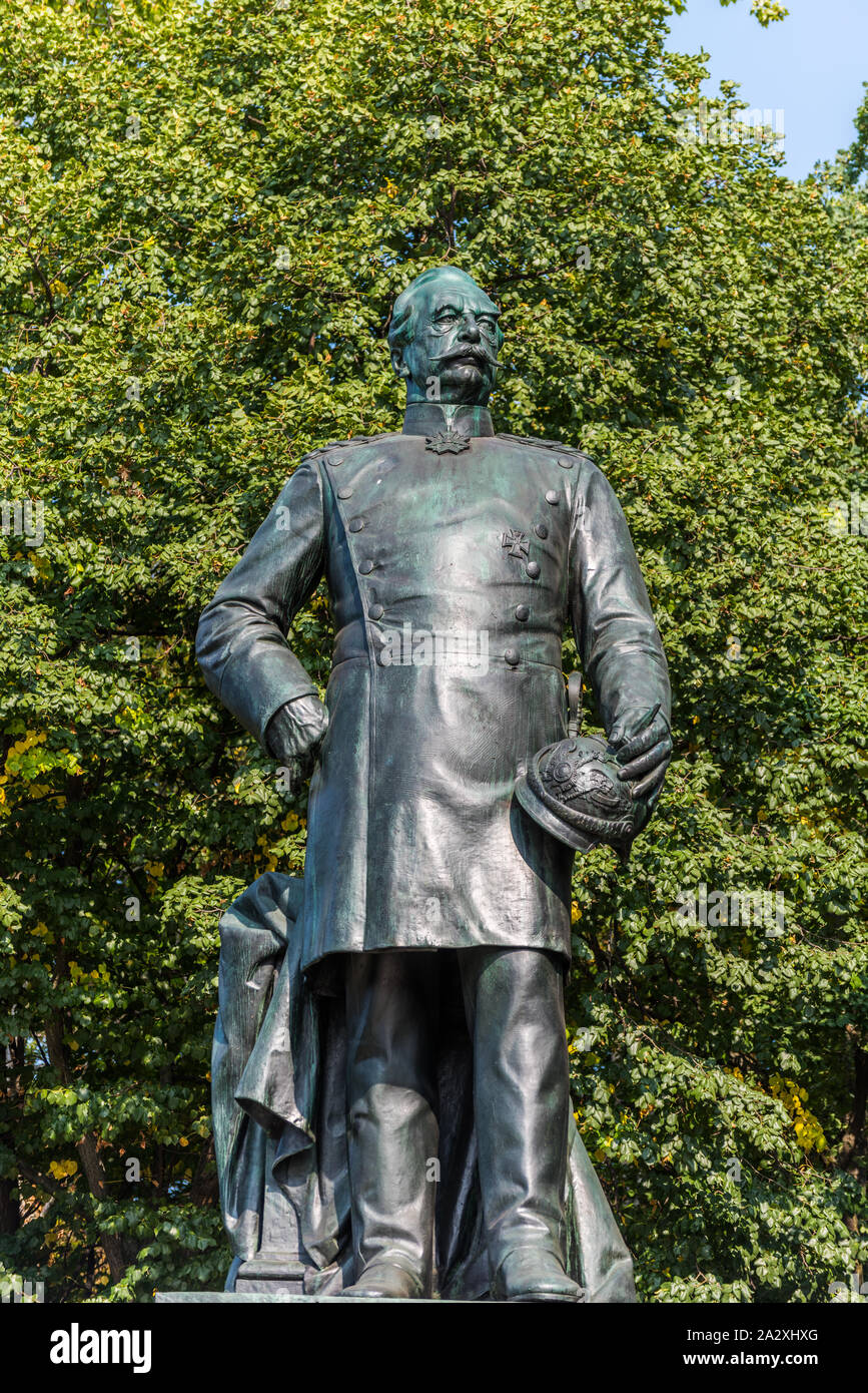 Statue of Albrecht Graf von Roon , a Prussian soldier and statesman, in Tiergarten, near the Victory coloumn Berlin, Germany. Stock Photo