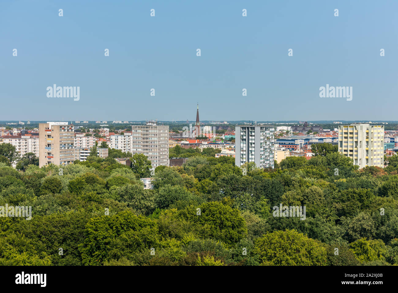 Panoramic city view of Berlin from the top of the Berlin Victory Column