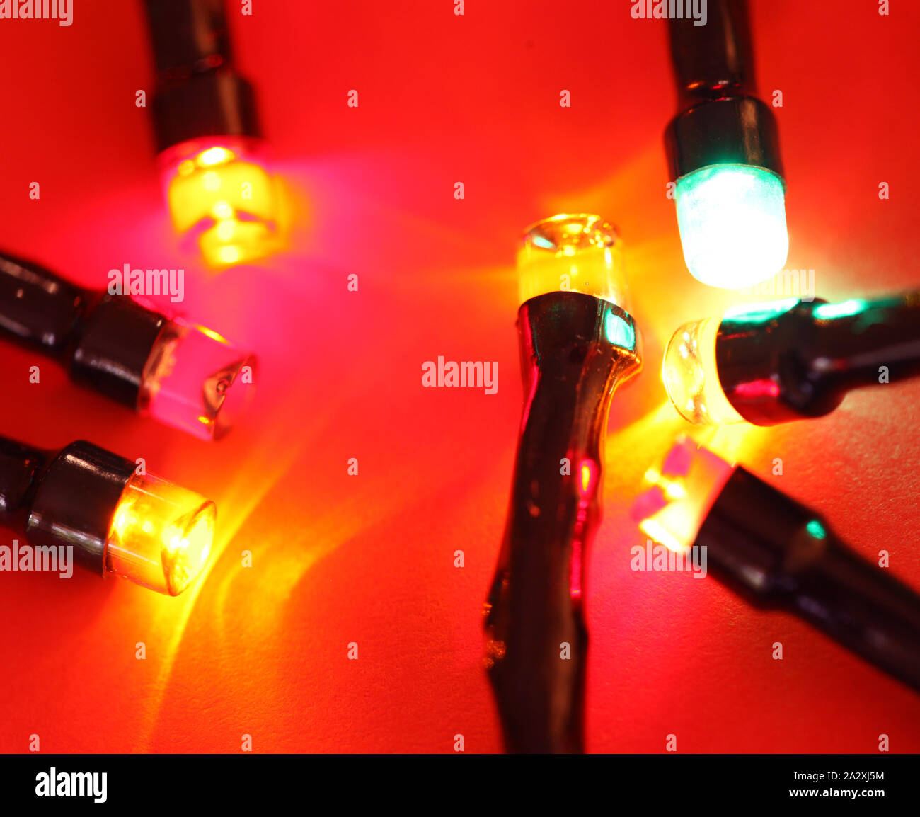 Close up of blinking LED bulbs Stock Photo Alamy