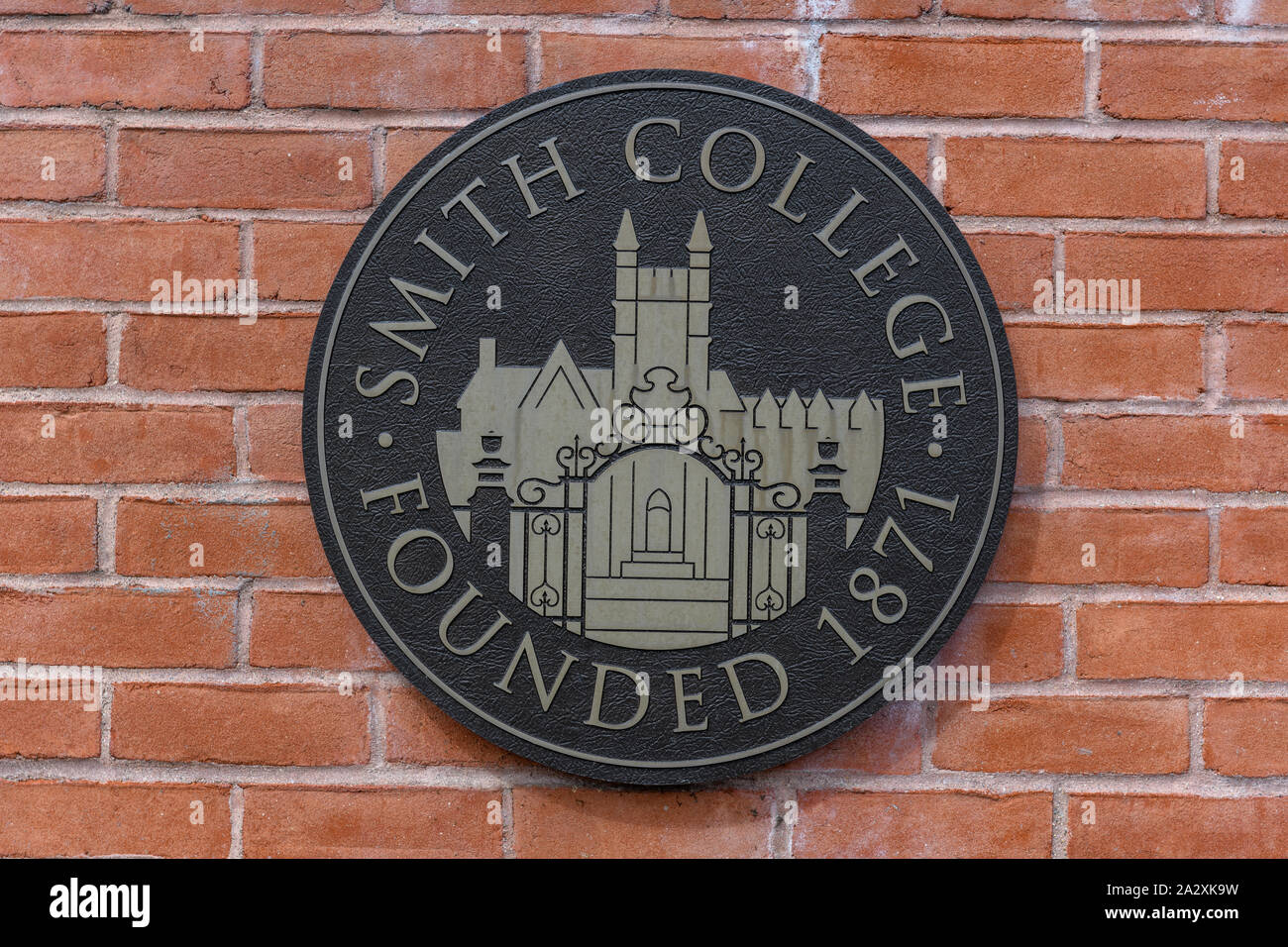 Smith College plague outside of the financial aid office Stock Photo