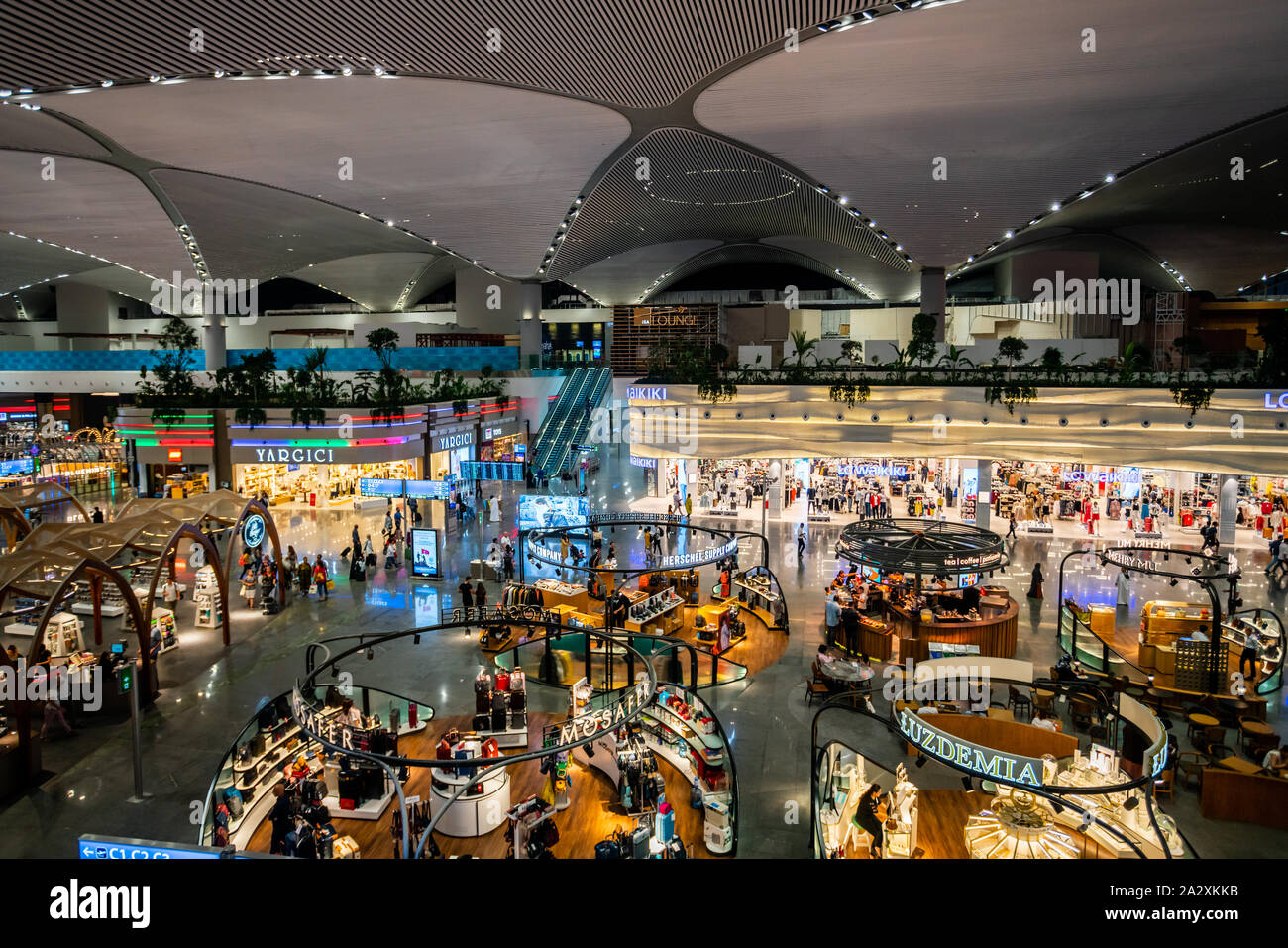 ISTANBUL,TURKEY,AUGUST 02, 2019 Interior view of the Istanbul new airport. New Istanbul Airport