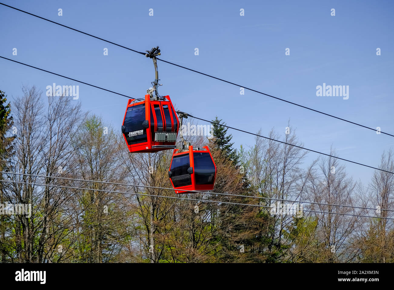 Maribor Slovenia May 2 2019 Red Cabins Of The Pohorska