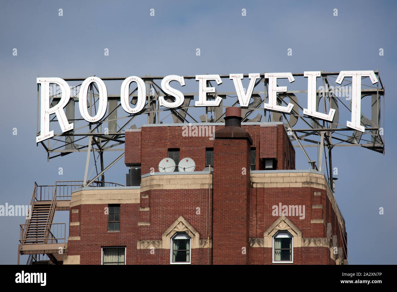 Roosevelt Hotel sign, Seattle, Washington Stock Photo