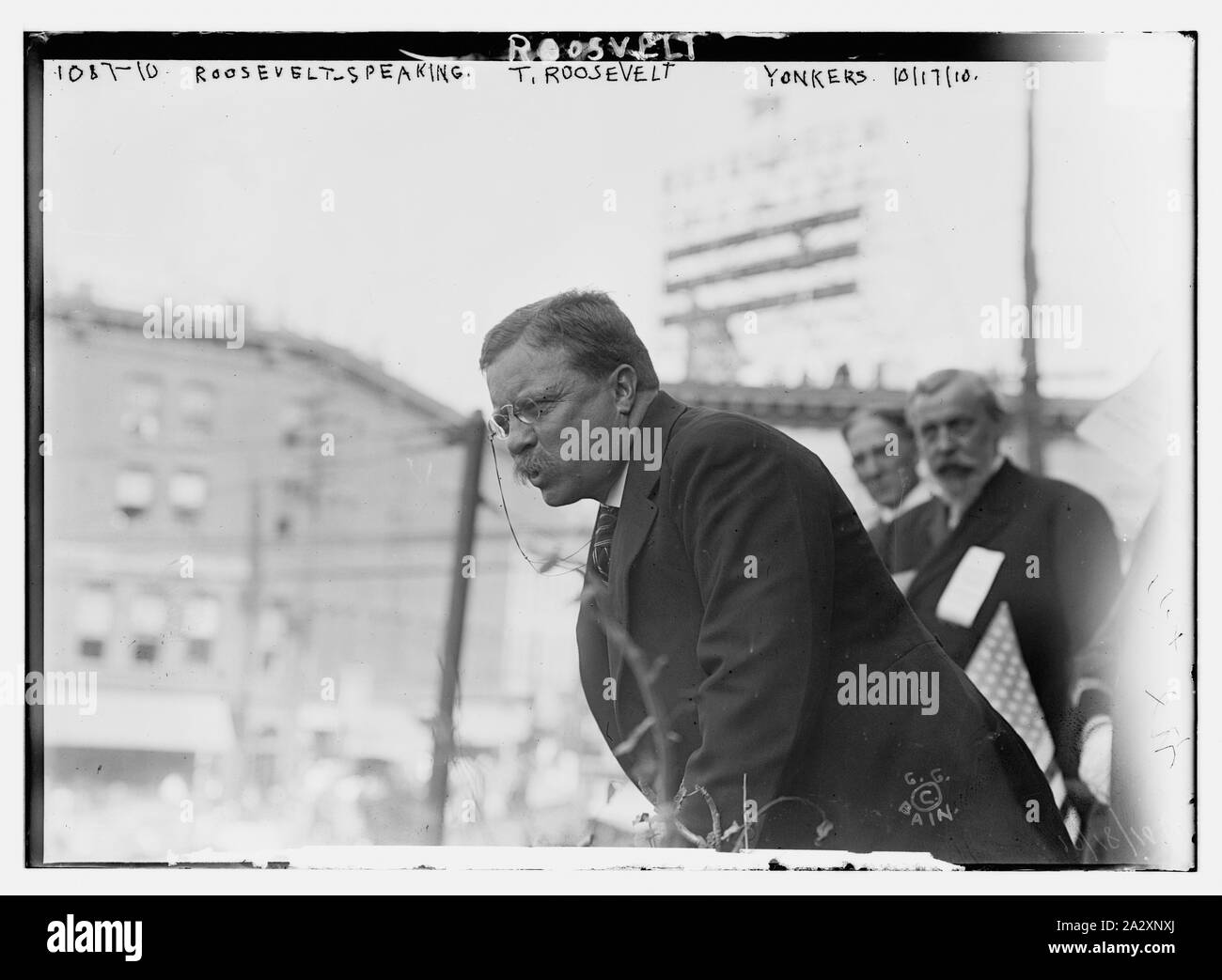Roosevelt speaking outside, Yonkers, NY Stock Photo Alamy