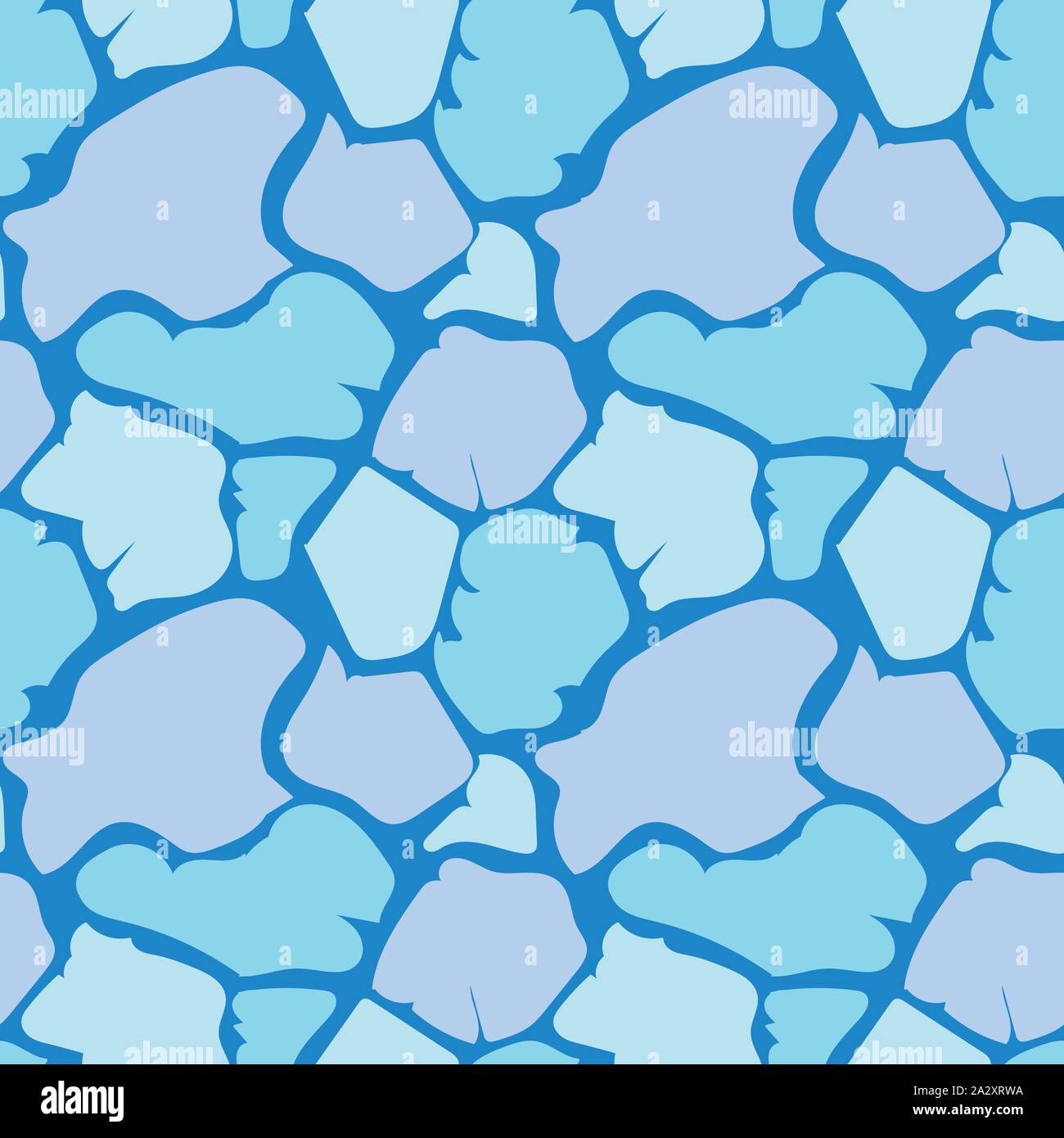 seamless vector pattern with cracked sea ice in shades of cold blue colors Stock Vector