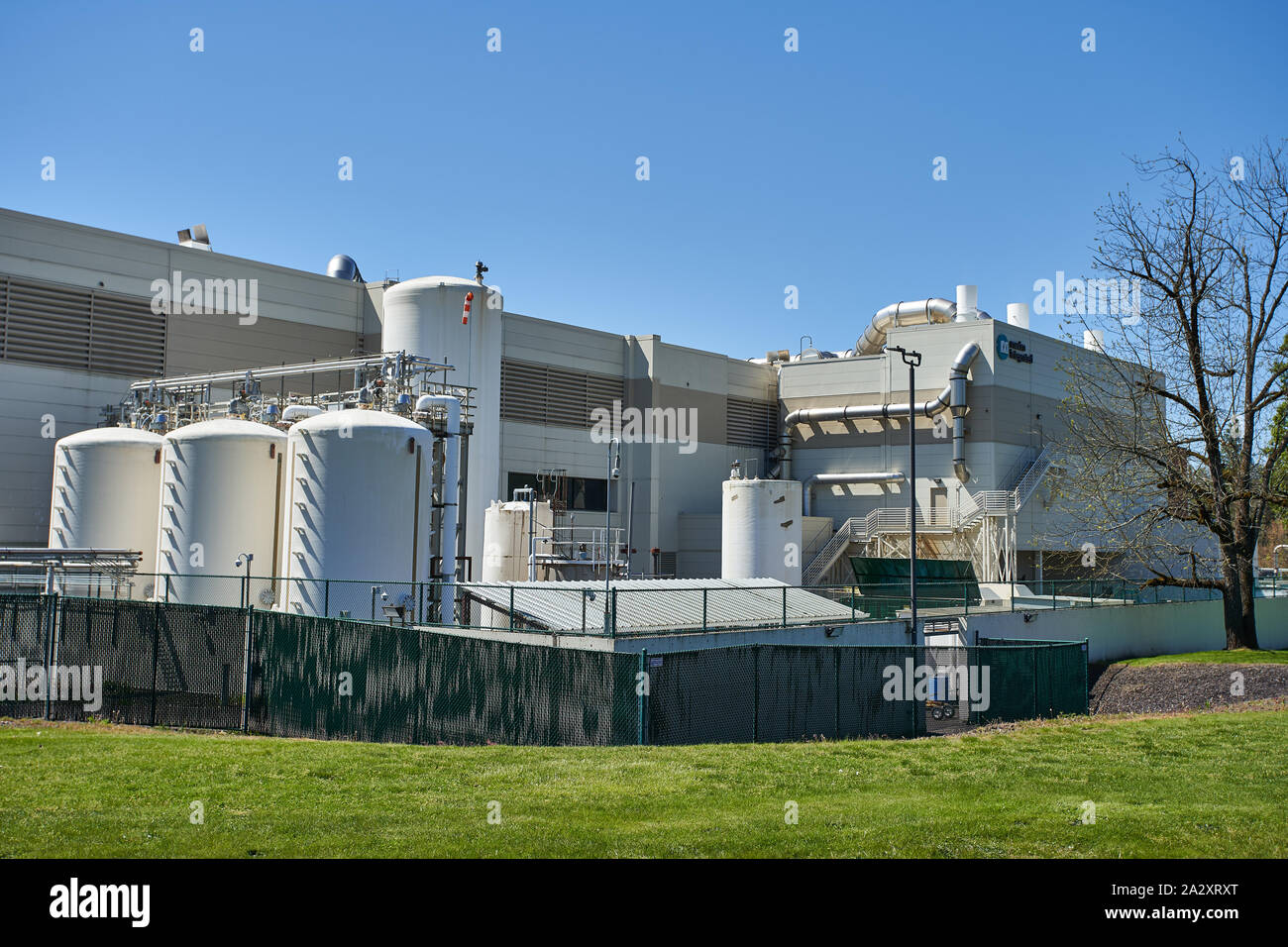 American integrated circuits manufacturer Maxim Integrated's Beaverton facility in Oregon, seen on Apr 30, 2019. Stock Photo