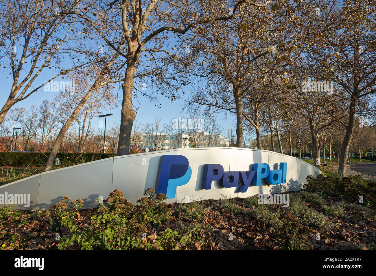 San Jose, California - Dec 7, 2018: PayPal's corporate headquarters. Stock Photo