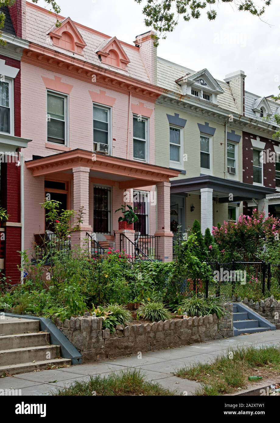 Row houses, Keefer Pl. near 6th St., NW, Washington, D.C Stock Photo