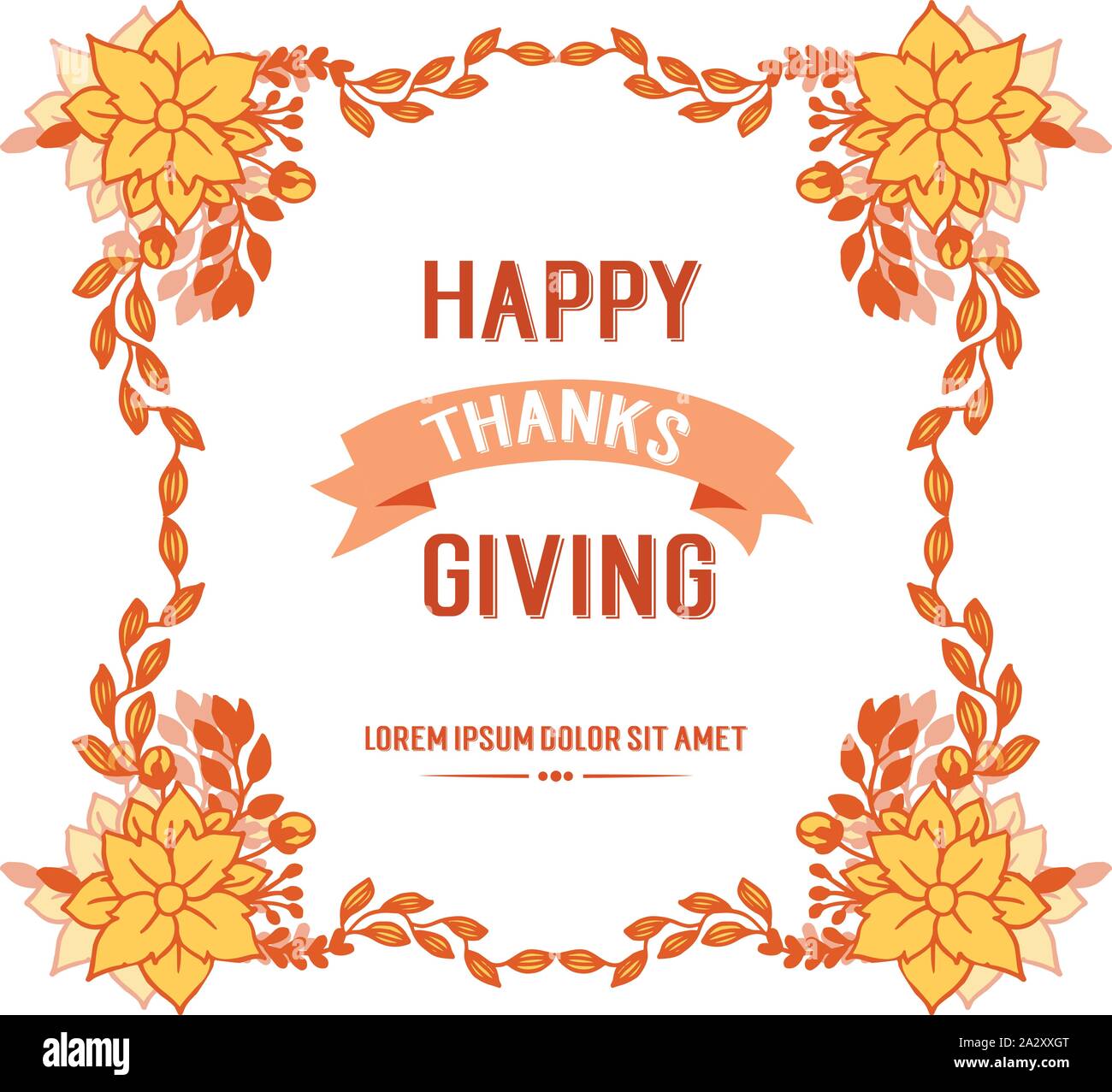 Design for greeting card or poster of thanksgiving, with artwork of ...