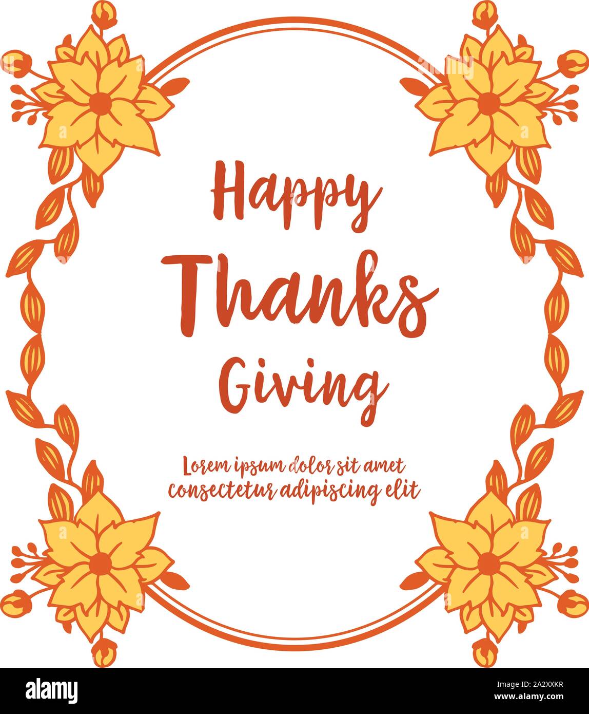 Design for greeting card or poster of thanksgiving, with artwork of ...