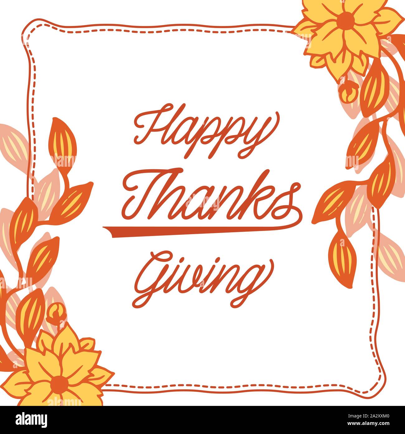Design for greeting card or poster of thanksgiving, with artwork of ...