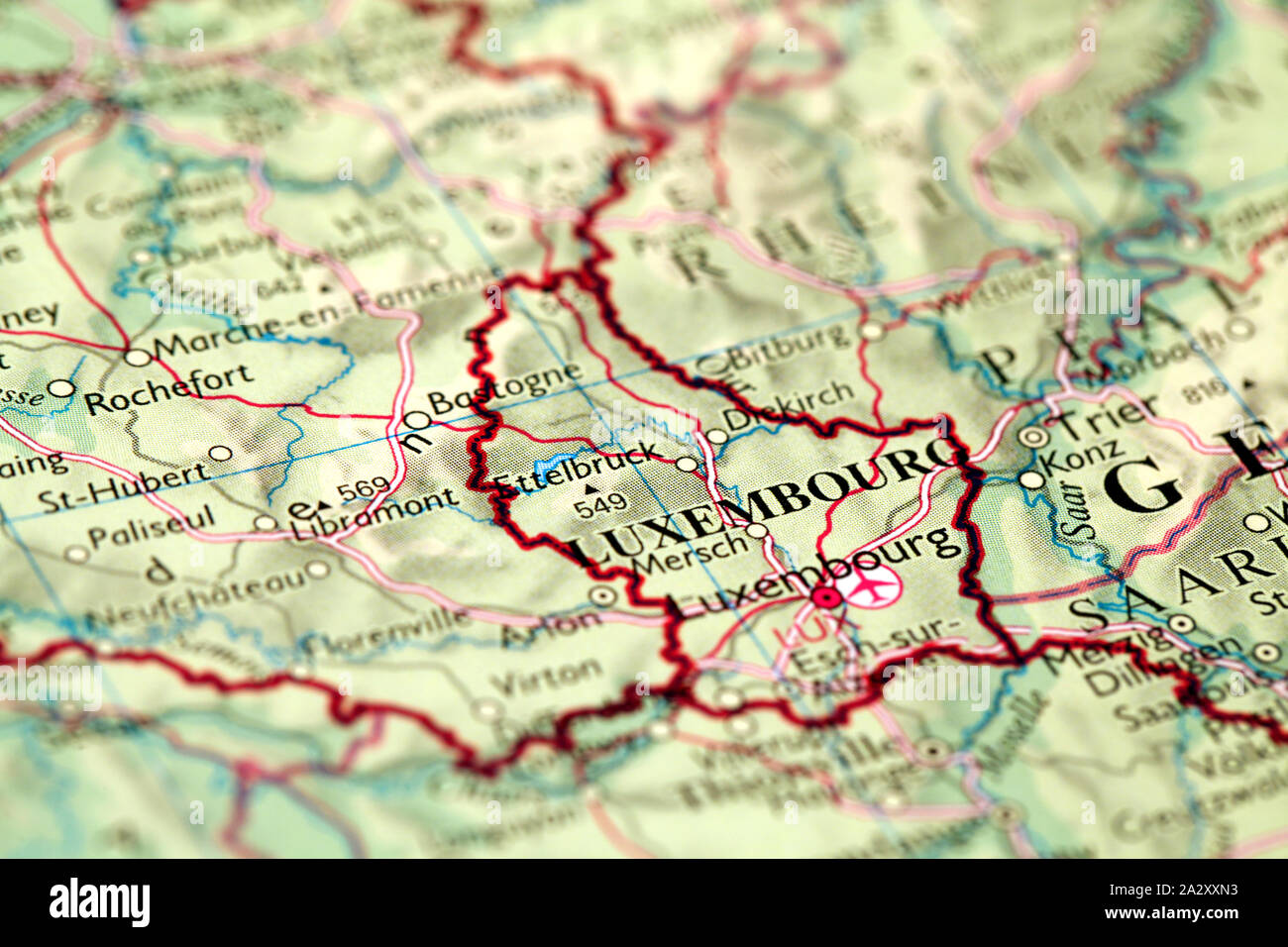 Luxembourg On Atlas World Map Stock Photo Alamy Luxembourg On Atlas World Map 2A2XXN3