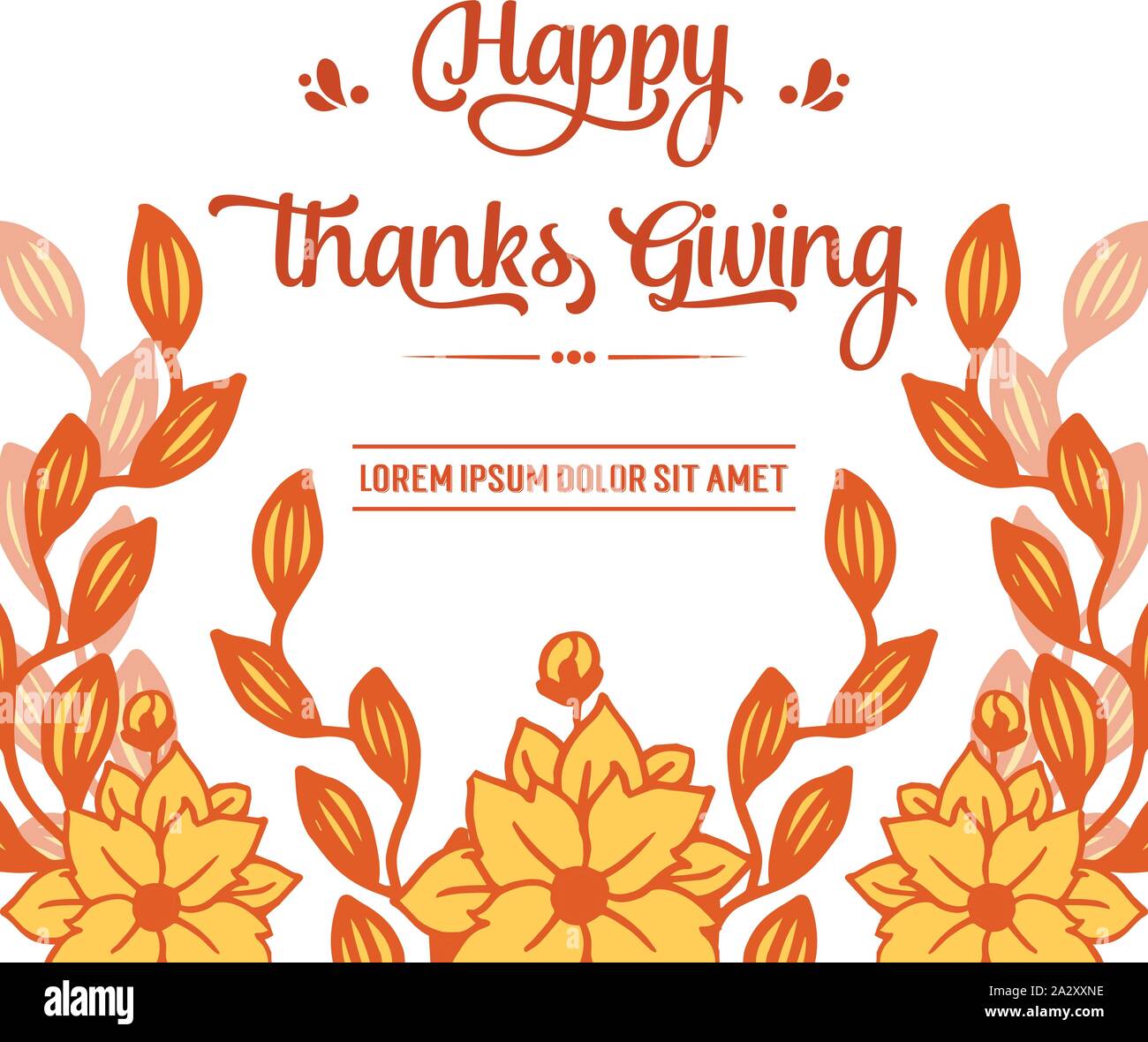 Design for greeting card or poster of thanksgiving, with artwork of ...