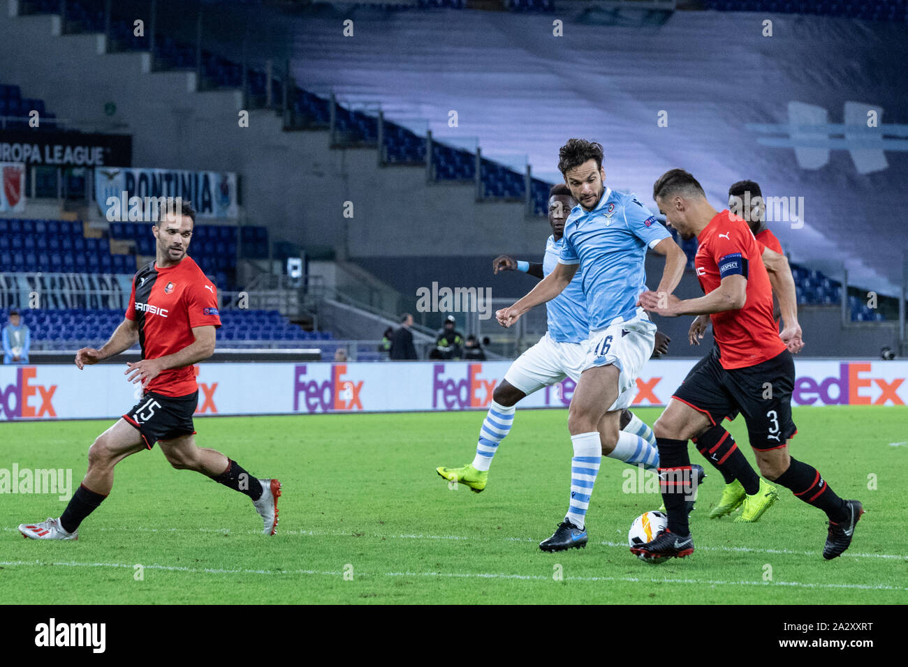 Rome, Italy. 03rd Oct, 2019. Marco Parolo of Lazio seen in action during the UEFA Europa League match between SS Lazio and Stade Rennais FC at Olimpico Stadium.(Final score: SS Lazio 2:1 Stade Rennais FC). Credit: SOPA Images Limited/Alamy Live News Stock Photo