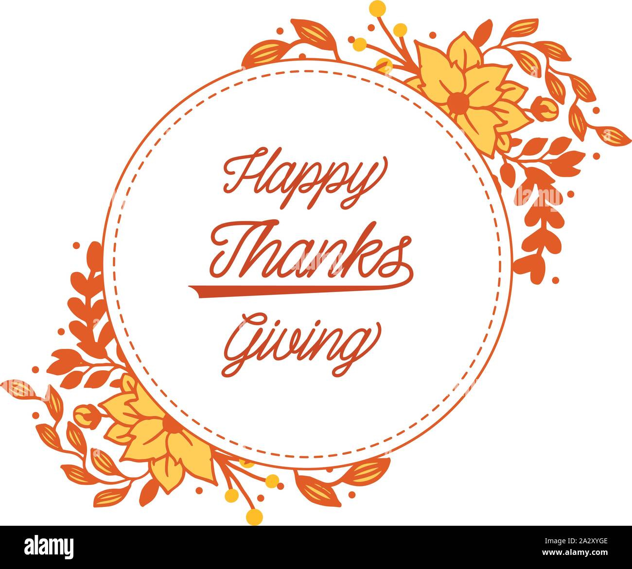 Design of card thanksgiving, with autumn leaves flower frame background ...